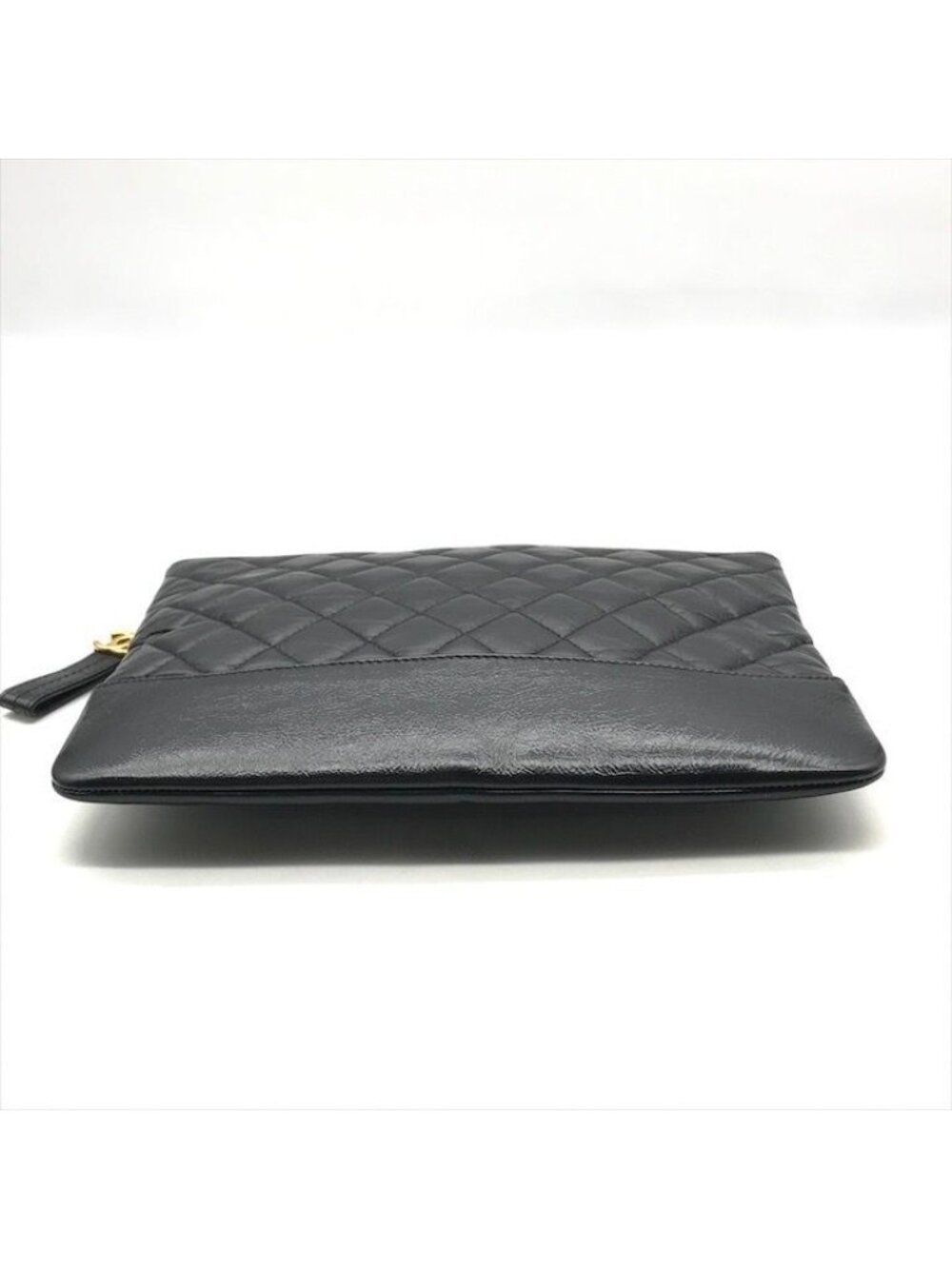 Chanel CC Logo Quilted Gabriel Lambskin Hand Clutch Black - Picture 4 of 10